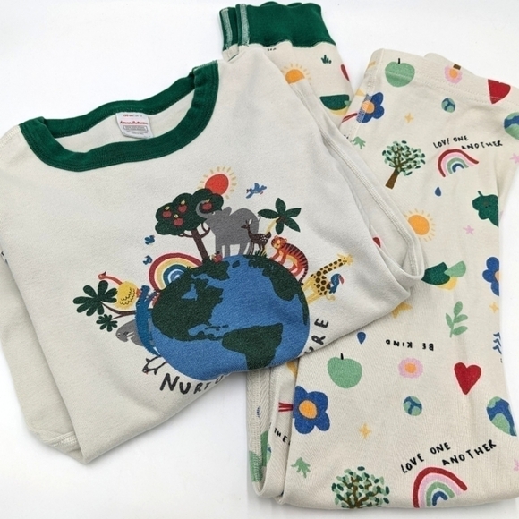 Hanna Andersson World Earth Planet Nature Animal PJ Pajama Set 150 12 - Picture 1 of 9